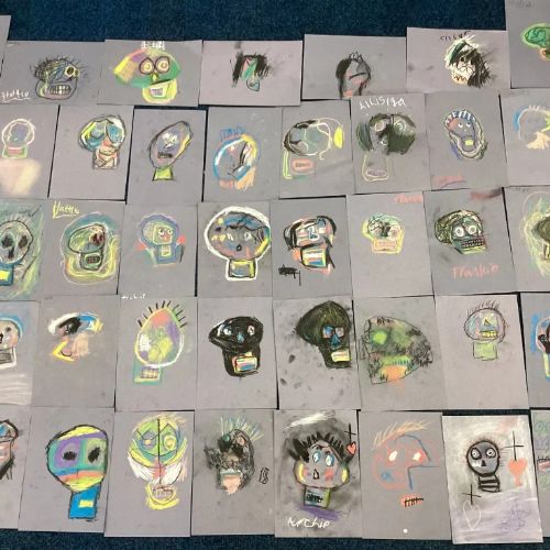 Sketching and skulls.